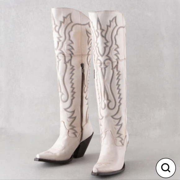 DAN POST DP4377 "Loverly" tall top white leather cowgirl western boots NWT - Picture 8 of 8